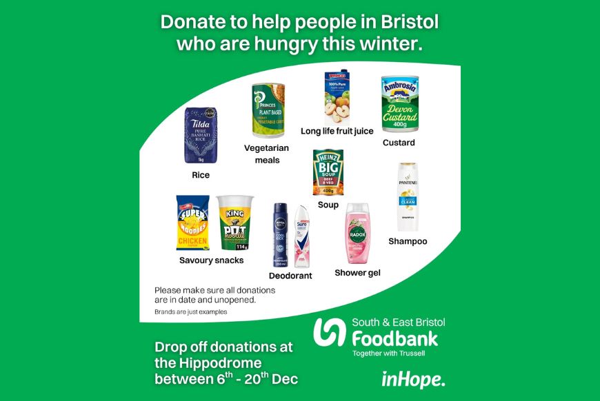 A poster with the items most needed for donating 